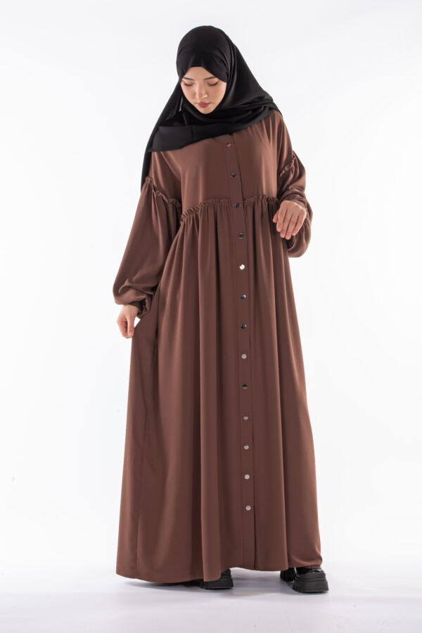 Kahverengi Çıtçıtlı Ferace